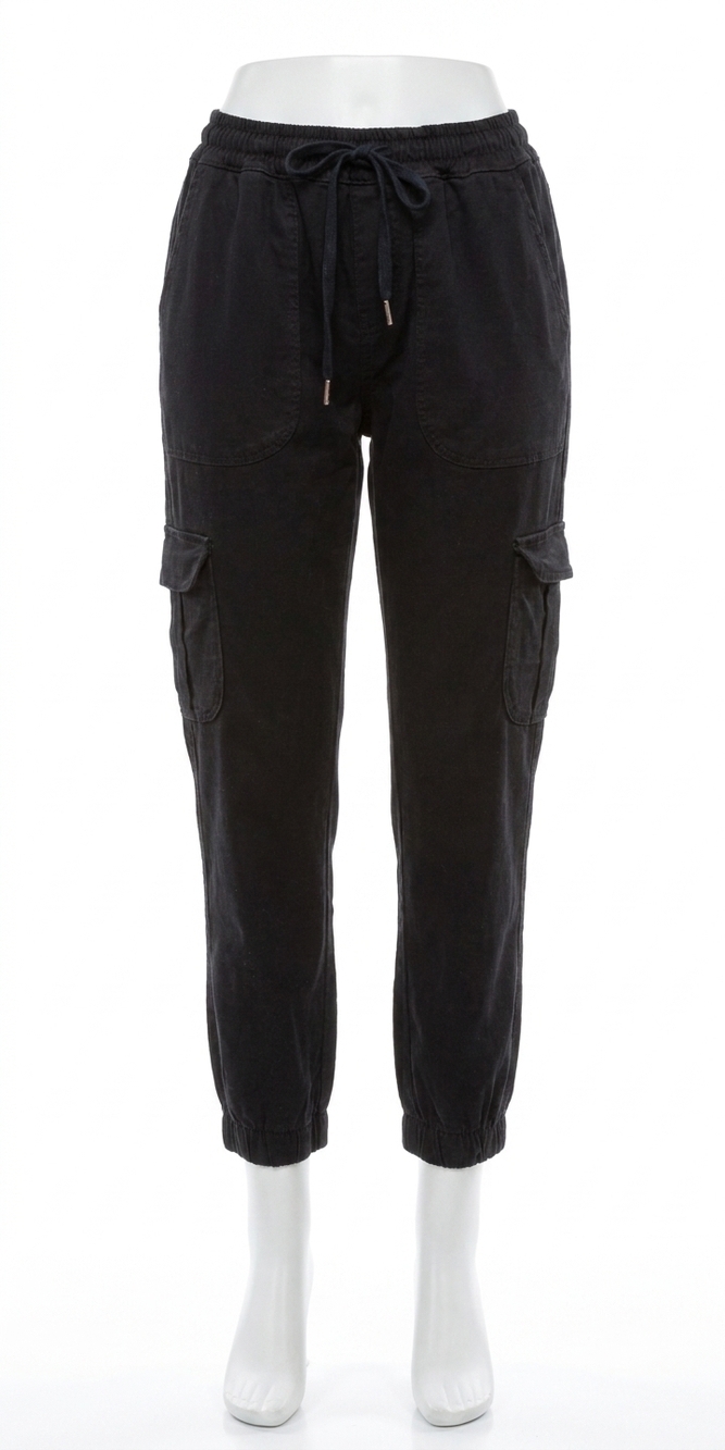 NEW GIGI MODA cargo jogger pants in black